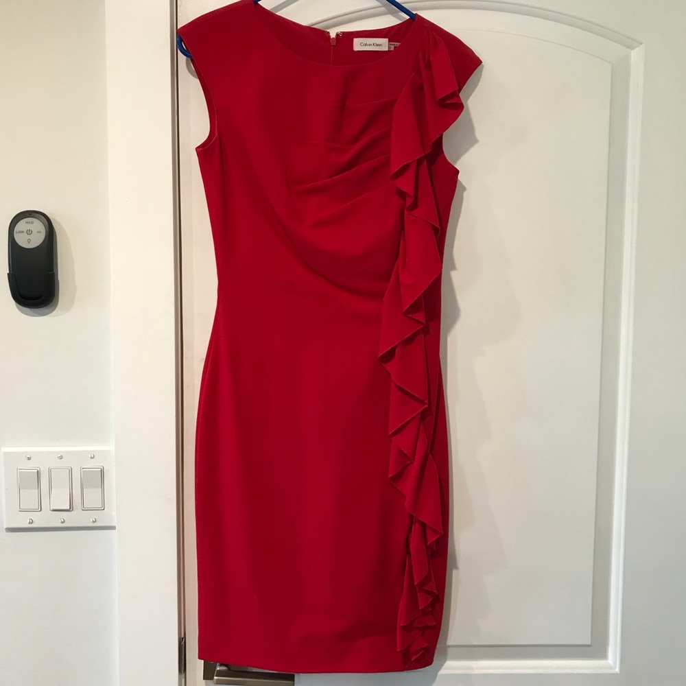 Calvin kelvin red dress